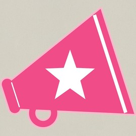 CafePress Pink Cheerleader Megaphone Canvas Tote Top Zipper Closure