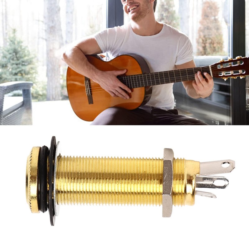 1/4 Inch 6.35 mm Brass Mono Guitar Bass Barrel Jack