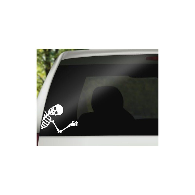 Skeleton Waving Decal Car Bumper Sticker Window Laptop Tumbler Decal