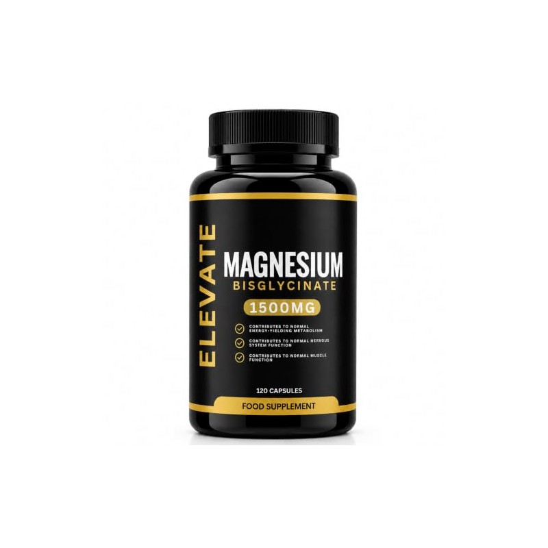 Magnesium Glycinate (Bisglycinate) - 120 High Strength Capsules, Highly Absorbable