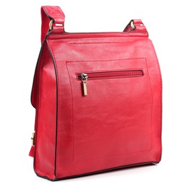 AOSSTA Women's Cross-Body Bags Leather Large/Medium Cross Body Messenger Bag Turnlock Shoulder Bag (21601 Black (With Zip))