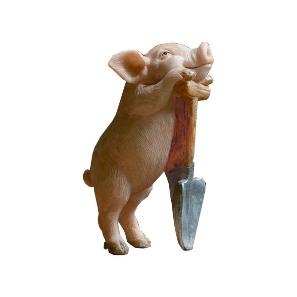 Gemmia Miniature Pig Figurine- Tired but Happy Pig