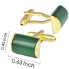 ZEEY Rectangle Natural Cats Eye Gemstone Cufflinks for Men Women