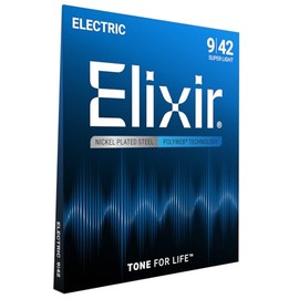Cuerdas para guitarra eléctrica Elixir® Strings con recubrimiento POLYWEB®, calibre superligero (.009-.042)