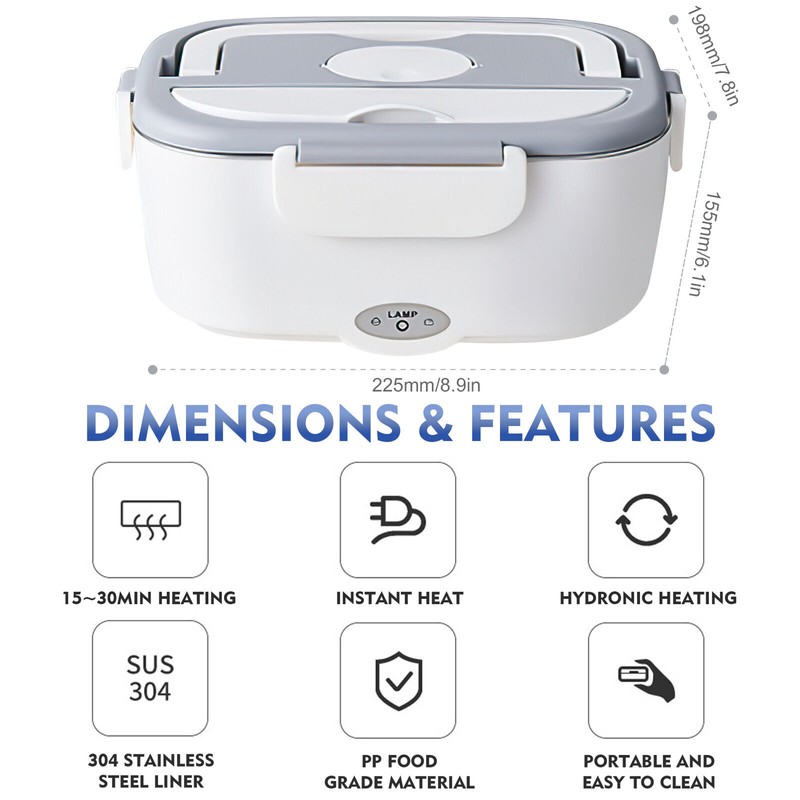2 110V Car Portable Food Heating Lunch Box Electric Heater
