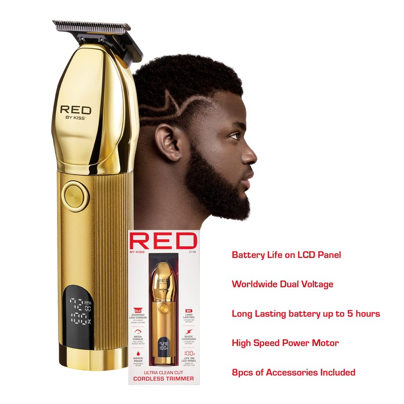 Red by Kiss Cordless Hair & Beard Trimmer for Men,