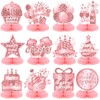 Kosiz 12 Pcs Pink Rose Gold Birthday Party Decorations Happy