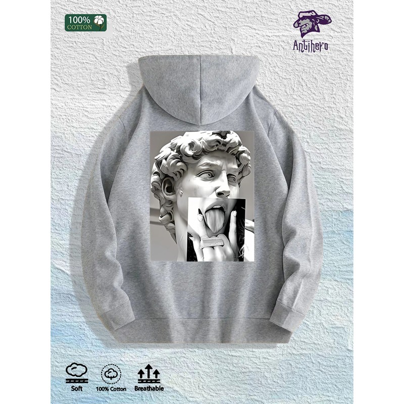 Antihero Artistic Statue Graphic Hoodie 100% Cotton US Warehouse 7