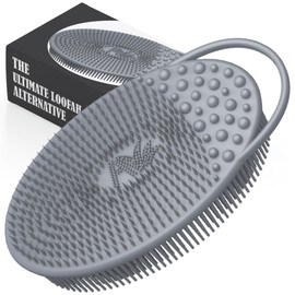 Avilana (Style 2) 3-in-1 Exfoliating Silicone Body Scrubber - Hygienic Shower Loofah Sponge Alternative for Deep Clean & Soft Skin
