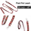 Christmas Dog Harness Dress with Leash Set Red Plaid Puppy
