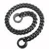RUMYPET Black Dog Chain Collar 11mm/15mm/19mm Cuban Link Chain Dog