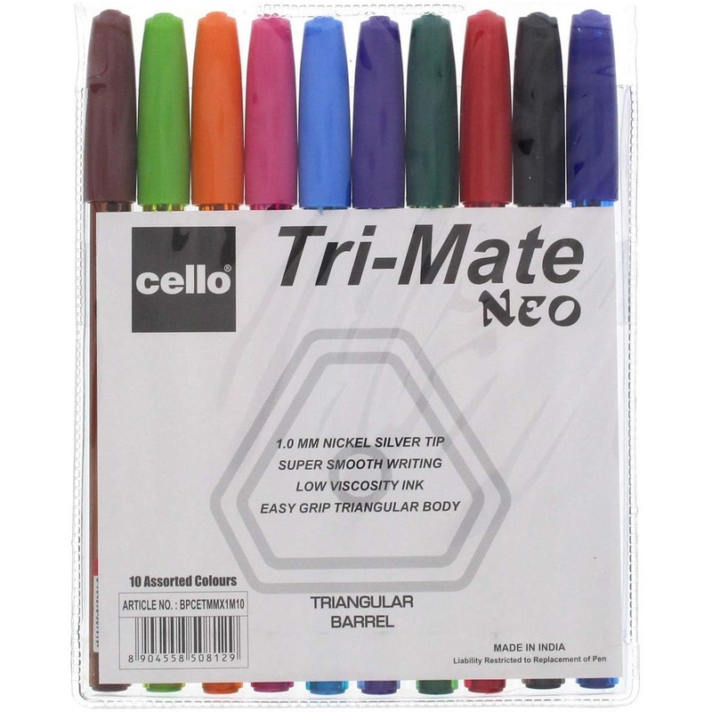 Cello Original Tri-Mate Triangular Barrel Ballpoint Pen Medium Point Biro