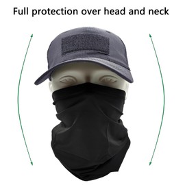 ehsbuy Camo Hats for Men with Cooling Neck Gaiter Baseball Caps Face Scarf Mask Army Tactical Military Hat Neck Tube Snoods for Running Hunting Camping Cycling Fishing Outdoor Sports, Solid grey