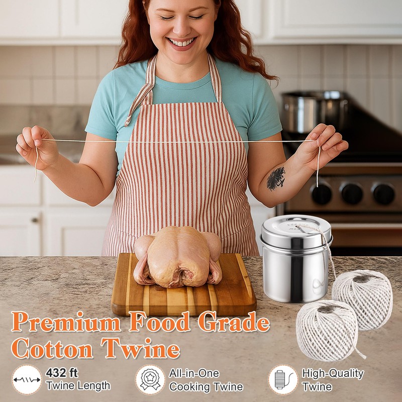 Kitchen Twine with with Stainless Steel Dispenser, 2 Pack 216FT