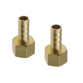 YINETTECH 2Pcs 8mm Barb to 1/4 Inch BSP Female Thread Brass Coupler Connectors Barbed Pipe Joint Adapter For Fuel Air Gas Water Oil