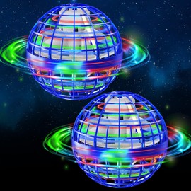 semai Flying Ball, Toy Boys, Children's Toy from 6 Years with LED Light, Hand Controlled Hover Ball Gifts for Boys Girls 6-12 Years - Blue, Pack of 2