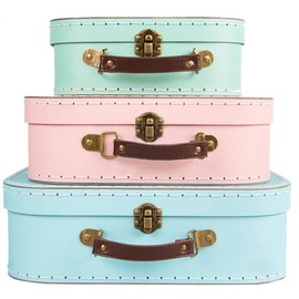 Set of 3 Retro Storage Suitcases