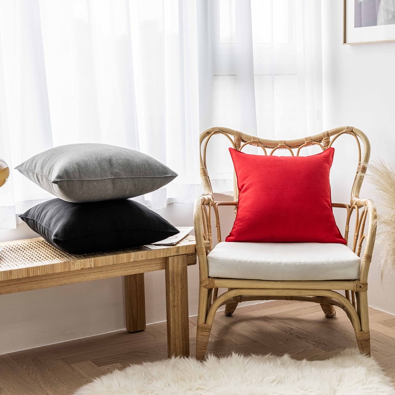 Home Brilliant Grey Outdoor Cushion Covers 45cm x 45cm Sunbrella