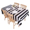 Kesfey 5 Packs Black and White Horizontal Striped Table Cloth