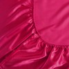 ROOEE Satin Silk Fitted Sheet with Pillowcase Set Breathable Soft