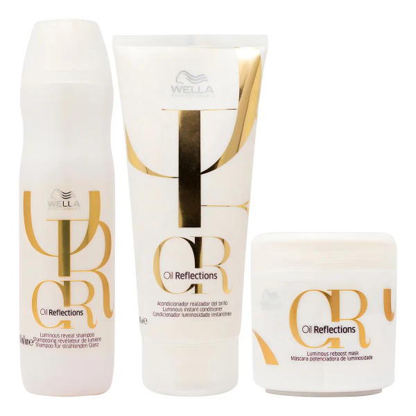 Kit Wella Oil Reflections Shampoo 250ml, Acondicionador 200 ml Y