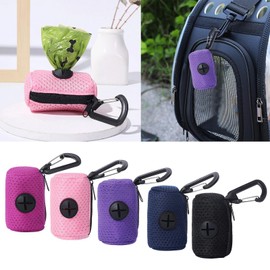 Kaaruisi Practical Dog Poop Bag Dispenser Pet Waste Bag Holder MeshFabric Poop Bag Dispenser for Dogs Walking Outdoor Dog Supply