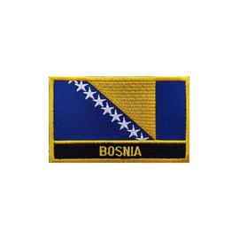 Uijokdef 1 PCS Bosnia and Herzegovina Flag Patches Iron On or Sew On Embroidered Tactical Military National Bosnia and Herzegovina Patch (Bosnia and Herzegovina)