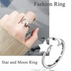 HIFOT 5Pcs Anxiety Ring for Women, Silver Fidget Ring for