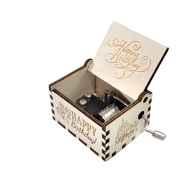 Hoshisea Hand Crank Wooden Music Box, Retro Music Box, Suitable as a Birthday Gift, Valentine's Day Gift, Anniversary Gift, Gift for Family and Friends (White)