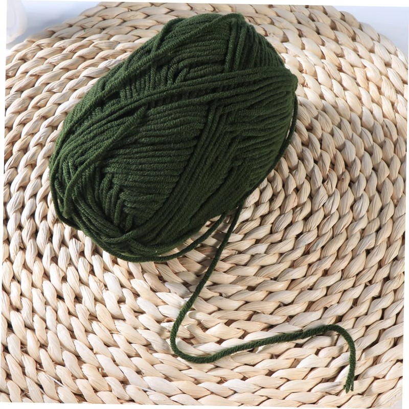 SEWACC Milk Cotton Yarn Soft Army Green Chunky Knitting Yarn
