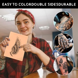 6Pcs Tattoo Skin 3MM - Lyuxzad Fake Skin Blank Tattoo Practice Skin Double Sides Fake Skins 6×8" Tattoos for Beginners and Tattoo Artists Tattoos Supplies