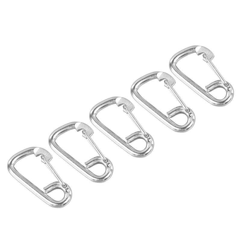 5 Pcs Spring Hook 316 Stainless Steel Carabiner Clip Heavy