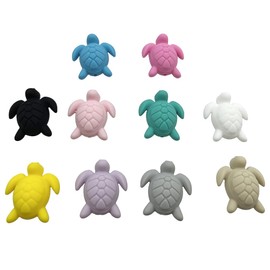 10Pcs Cartoon Sea Turtle Shaped Beads Silicone Focal Beads Turtle Beads Animal Beads Loose Spacer Beads for Jewelry Making Bracelet Keychain Making Pen Beads