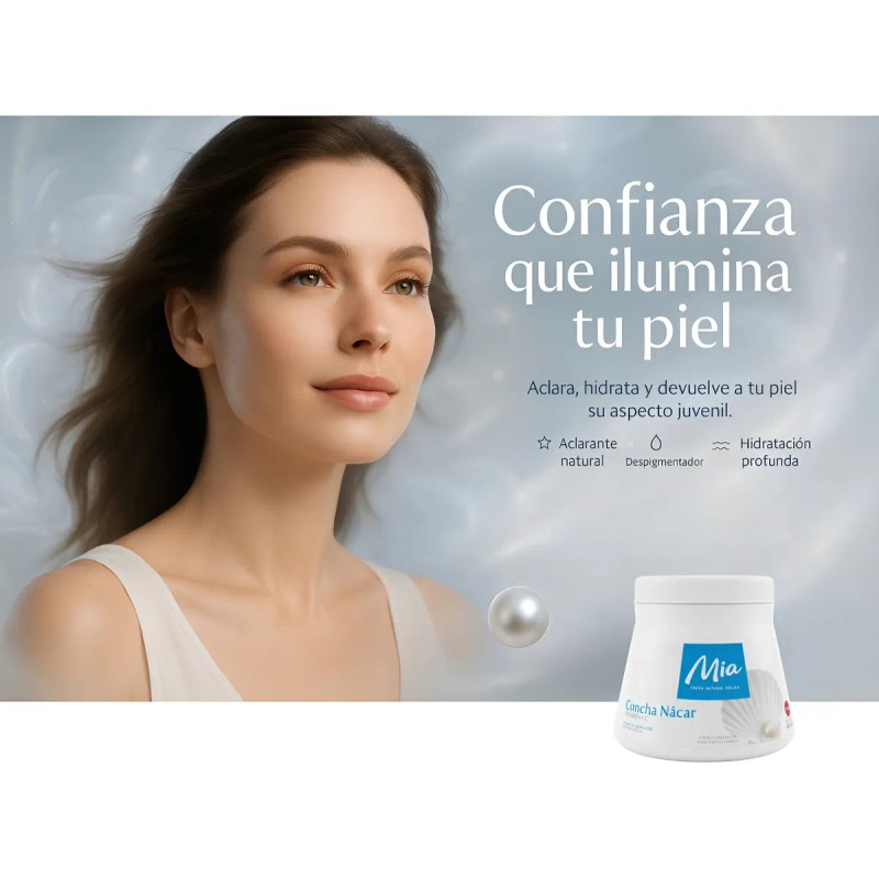 2 Pack Crema Mía Concha Nácar Aclara Paño Manchas Cicatrices
