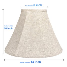 TOOTOO STAR Bell Lamp Shade Set of 2, Linen Lampshade for Floor Light and Table Lamp 6x14x10 inch, DIY Fabric Natural Linen Hand Crafted, Spider (Assembly Required)