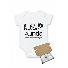 Hello Auntie | Baby Announcement Vest Bodysuit (Pregnancy Reveal) - Gift Wrapped with Box