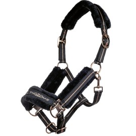 HKM Rose Gold Headcollar & Rope 7100 Silver St