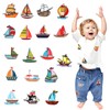 ZVRSUA 100 Iron-On Patches Pieces Sailboat Embroidery Patches Iron-On Patches