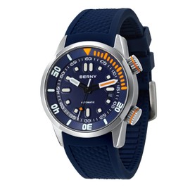 BERNY Men's Watch 20ATM Diving Watch Automatic Movement Wristwatch HV600 Hardness Sapphire Glass Comfortable Silicone Watch Band Super Luminous Male Watches