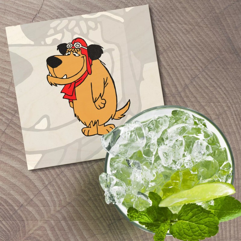 Unbranded Muttley Shy Cartoon 4'' X 4'' Square Wooden Coaster