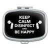 Keep Calm Disinfect and Be Happy Rectangle Pill Case Trinket
