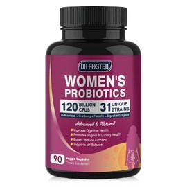 Probiotics for Women Digestive Health, Vaginal probiotics 120 Billion CFU 31 Strains with Digestive Enzymes & Prebiotics & D Mannose & Cranberry for Urinary Tract, 90 Capsules