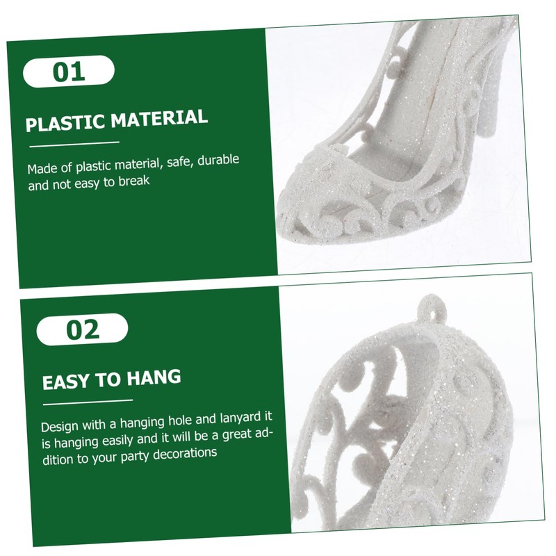 Ciieeo 6Pcs Cute Mini High Heel Xmas Ornaments Lightweight Decorative