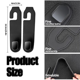 HIAHXC Car Headrest Hooks, Pack of 2 Car Hooks, Headrest Car Headrest Hooks, Car Accessories, Interior (Black)