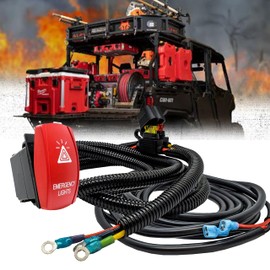 OZ-USA 10ft. Emergency Lights On/Off Rocker Switch Power Busbar Distribution Block Wire Harness Kit Compatible with 2018-2025 Can-Am Maverick X3 Max RS Turbo RR Sport Trail Defender