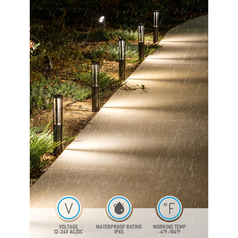 LEONLITE Low Voltage Path Lights, 3W LED Landscape Pathway Lights,