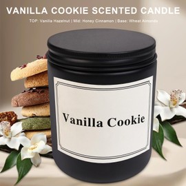 FRAGSCEN Vanilla Cookie Scented Candles, Vanilla Candle for Home, Candles Gifts for Women, Candles for Home Scented,Natural Soy Wax Candle, Candles for Bedroom, Bathroom & Kitchen 7oz 40 Hours