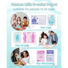 Phomemo Mini Printer, Tiny Printer M02 Mini Printer for Smartphone Mini Thermal Printer Bluetooth Sticker Printer with 3 Rolls Transparent Colour Printing Paper for Studies Gift Notes Work Children