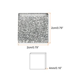 MECCANIXITY Mosaic Tiles, Glass Tiles, Shine Crystal Mosaic Glass Pieces Bulk Square Glitter Crystal Mosaic Tiles 2 x 2cm for Home Decoration, DIY Crafts, Pack of 50(200g, Silver)