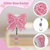 Sparkling Bow Badge Reel, with Retractable Cord and Swivel Alligator